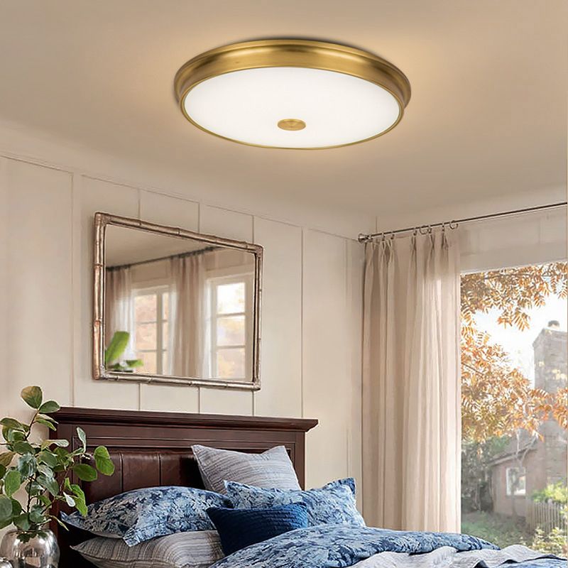 Rustikale einfache Metall-Flush-Halterung Deckenlampe runde Form LED Flush Mount Beleuchtung für Schlafzimmer