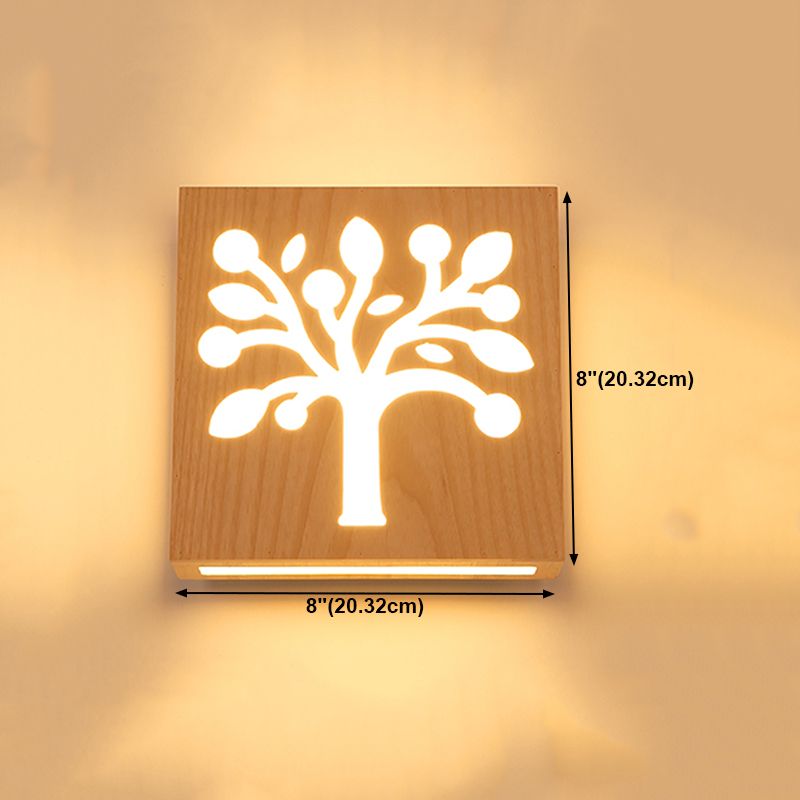 Modern Wooden Wall Light Sconce Creative Wall Light Fixture for Bedroom