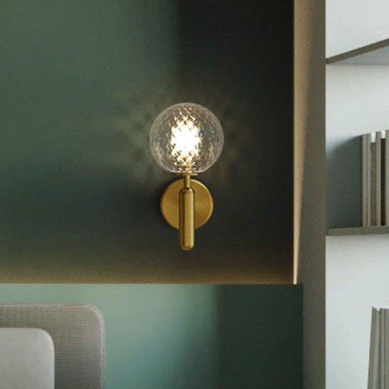 Ball Wall Sconce Light Fixture Simplicity Glass 1-Light Stairs Wall Mount Lighting