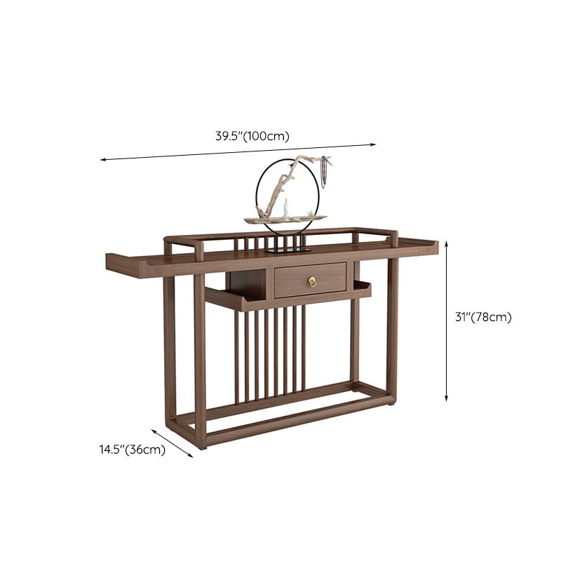 30.71-inch Tall Console Table Solid Wood Accent Table with Shelf