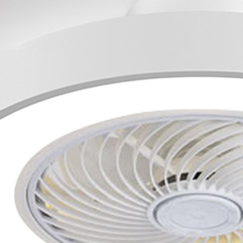 Modernism Drum Ceiling Fan Plastic and Acrylic LED Fan Fixture in 4 Colors