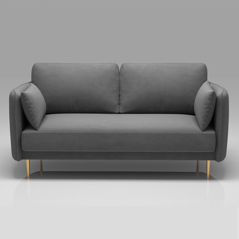 Mid-Century Modern Square Arm Sofa 32.2-In High Cushions Slipcovered Sofa