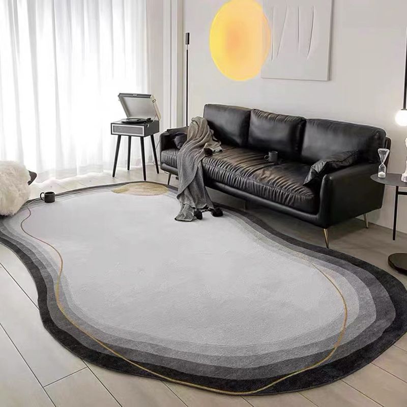 White Casual Rug Polyester Clouds Rug Non-Slip Backing Rug for Drawing Room