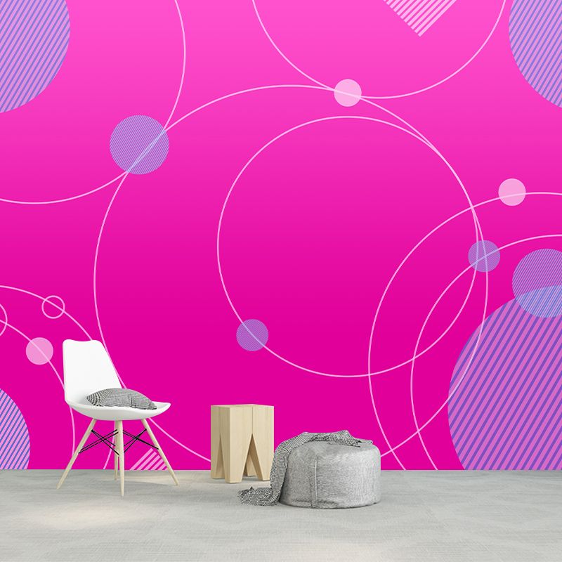 Illustration Stain Resistant Wallpaper Geometric Pattern Living Room Wall Mural