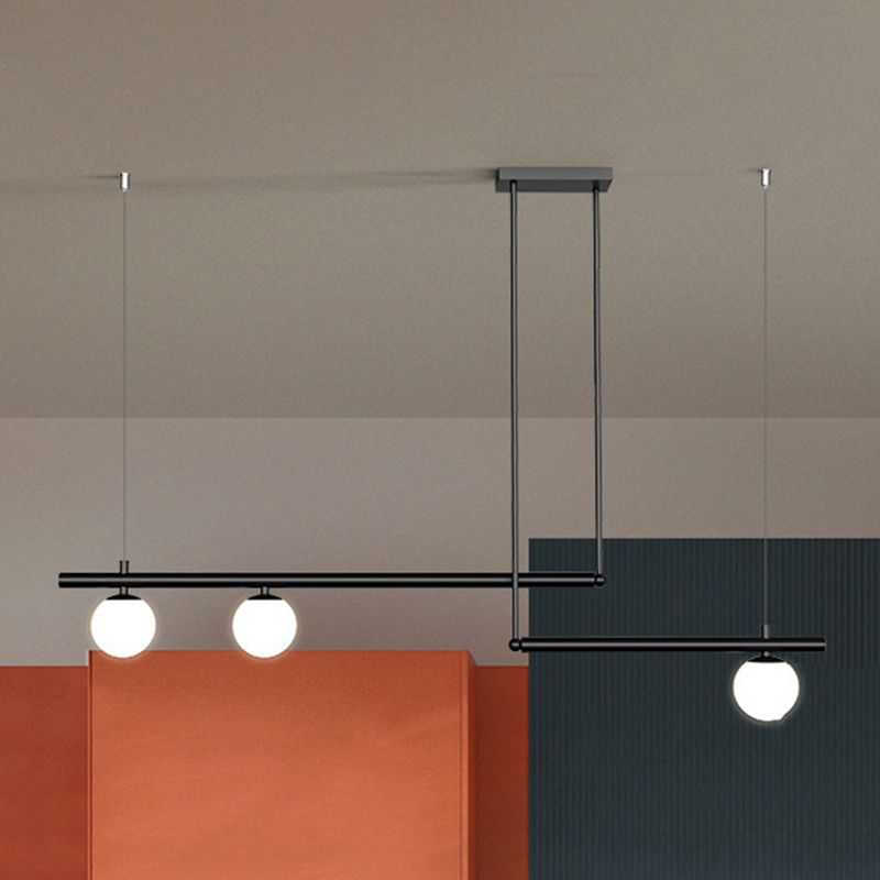 Modern Style Linear Shape Island Light Metal 1/2/3/4 Lights Island Lamps in Black and Gold