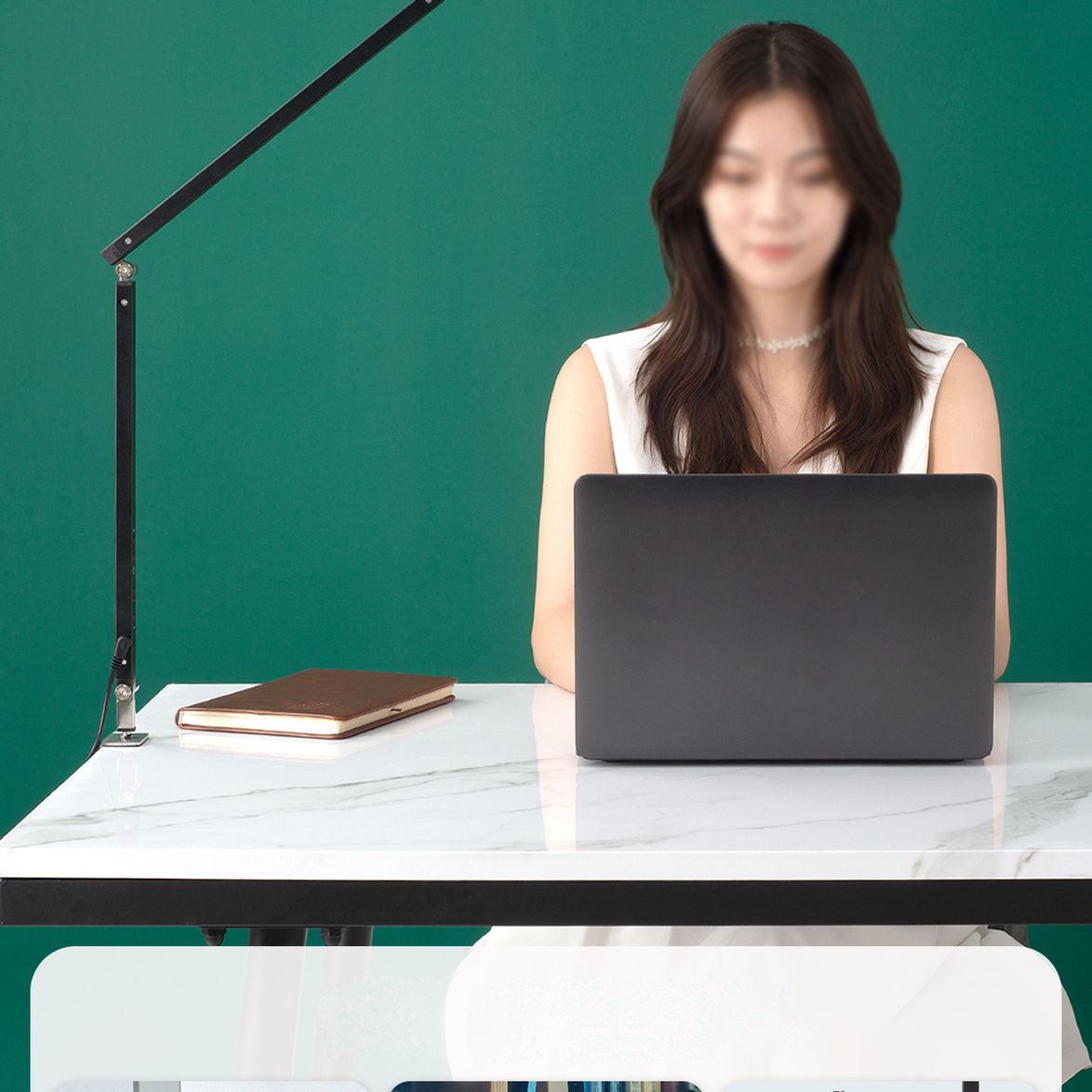 3-Arm Linear LED Task Light Minimalist Metal Office Desk Lamp with U Shaped Clamp