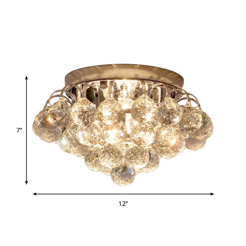 Contemporary 2-Light Flush Mount Spotlight Chrome Crystal Raindrop Deckenleuchte für Korridor