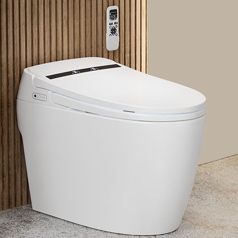 White ABS Toilet Modern All-In-One Toilet Bowl with Heated Seat