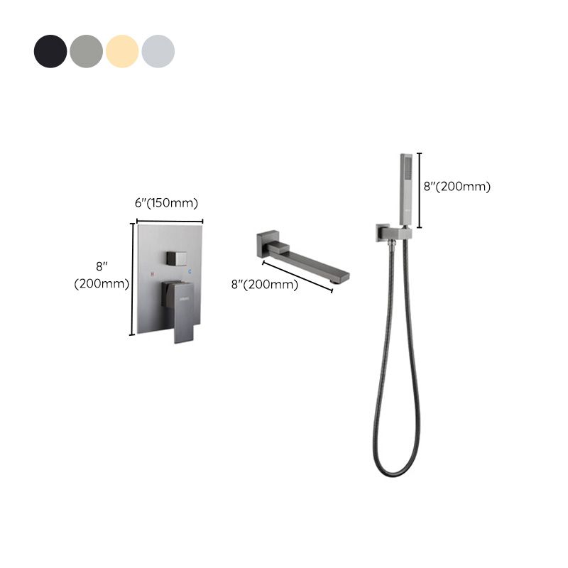 Modern Bathroom Faucet One Handle Copper Wall Mounted Bathtub Faucet