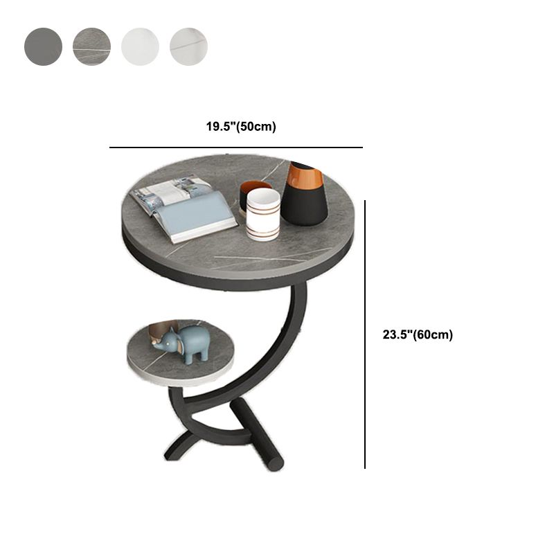 23.6" Tall Modern Style Sofa Side Accent Table Metal Abstract End Table