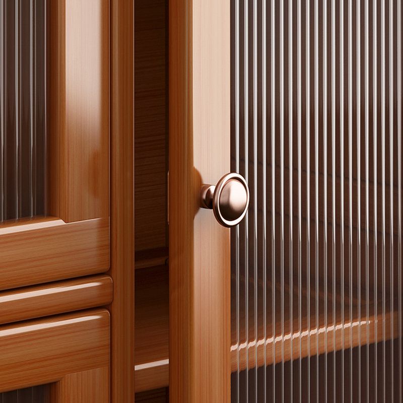 Modern Rectangle Accent Cabinet Brown Wood Knobs Side Cabinet with Doors