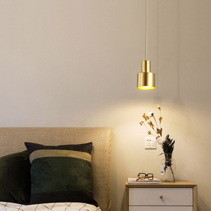 Shade Metal Hanging Pendant Light Minimalist Style Down Lighting Pendant for Bedroom