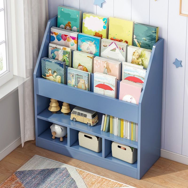 Wood Engineered Wood Bookcase Closed Back 11.8" Wide Modern Bookshelf for Office