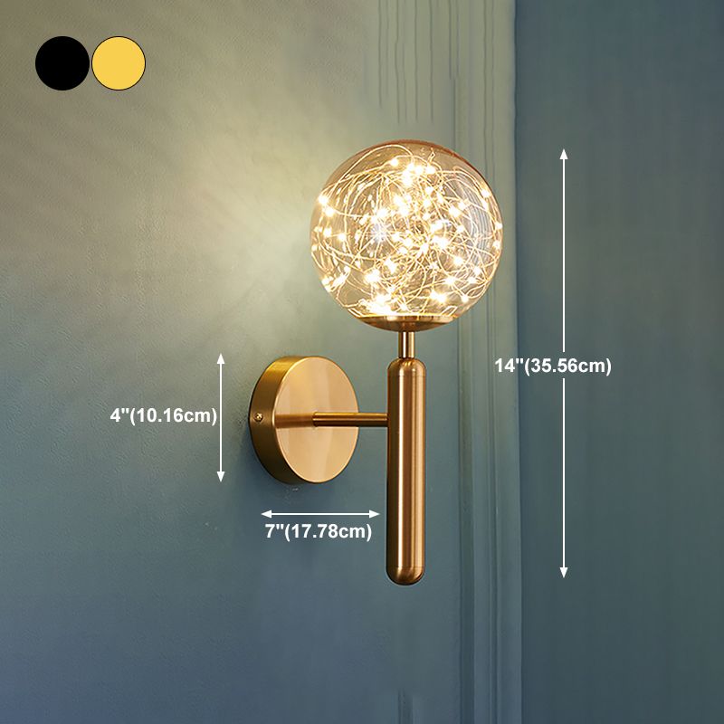 Forma de la bola de vidrio Luz de pared Moder Modern de 1 luz Luz de la pared de la pared de la pared