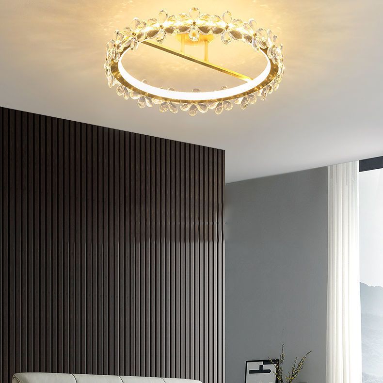 Modern Ceiling Lamp Creative Crystal Flush Mount Light Fixture for Bedroom