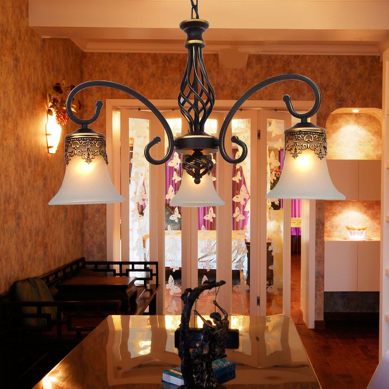 Bell Chandelier Lights Glass Chandelier Pendant Light pour le salon