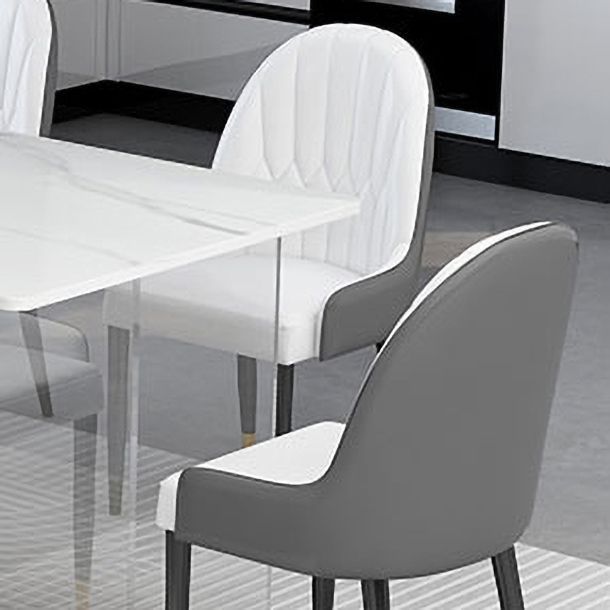 Modern 1/4/5 Pieces Dining Set with Sintered Stone Table and Leather Chairs Dinette Set