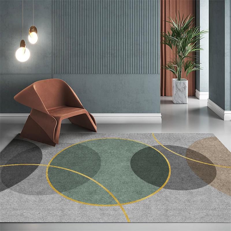 Minimalist Indoor Rug Geometry Pattern Modern Rug Polyester Anti-slip Area Rug for Living Room