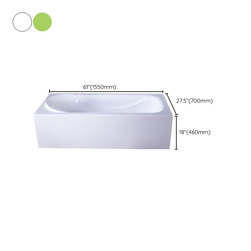 Bathroom Acrylic Tub with Internal Drain Soaking Stand Alone Bath Tub
