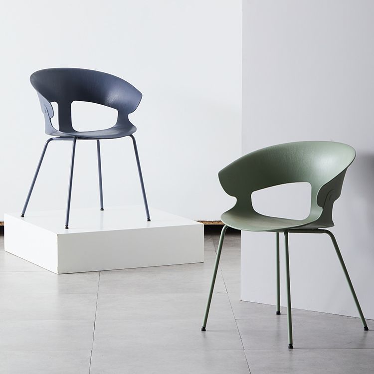 Sillón de comedor de metal industrial, sillas de comedor de plástico para uso en restaurantes