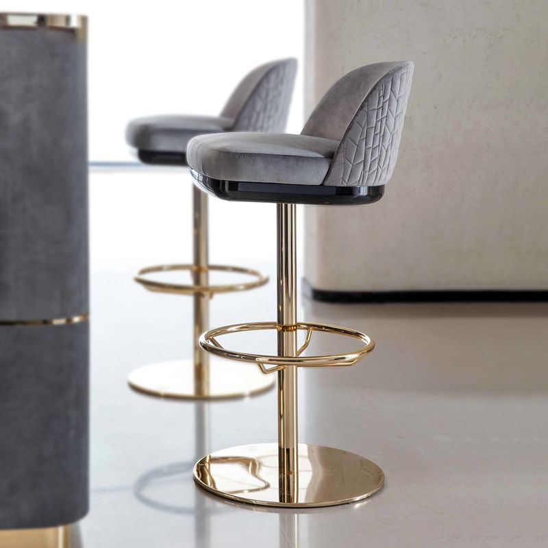 Glam Rotatable Bar Stool Low Back Counter Bar Stool for Home