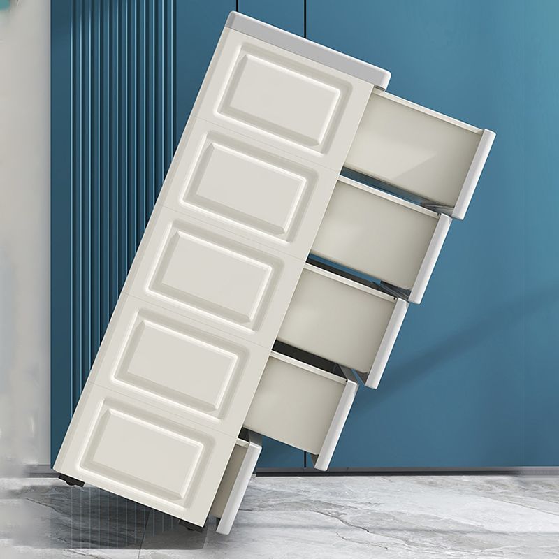 Contemporary Plastic Non-Hanging Armoire 1-Shelf Home Storage Cabinet