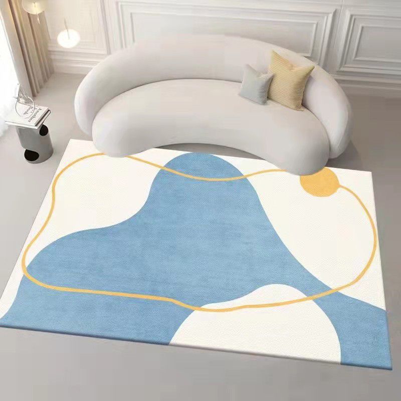 Light Orange Casual Rug Polyester Striped Rug Washable Indoor Rug for Home Decoration