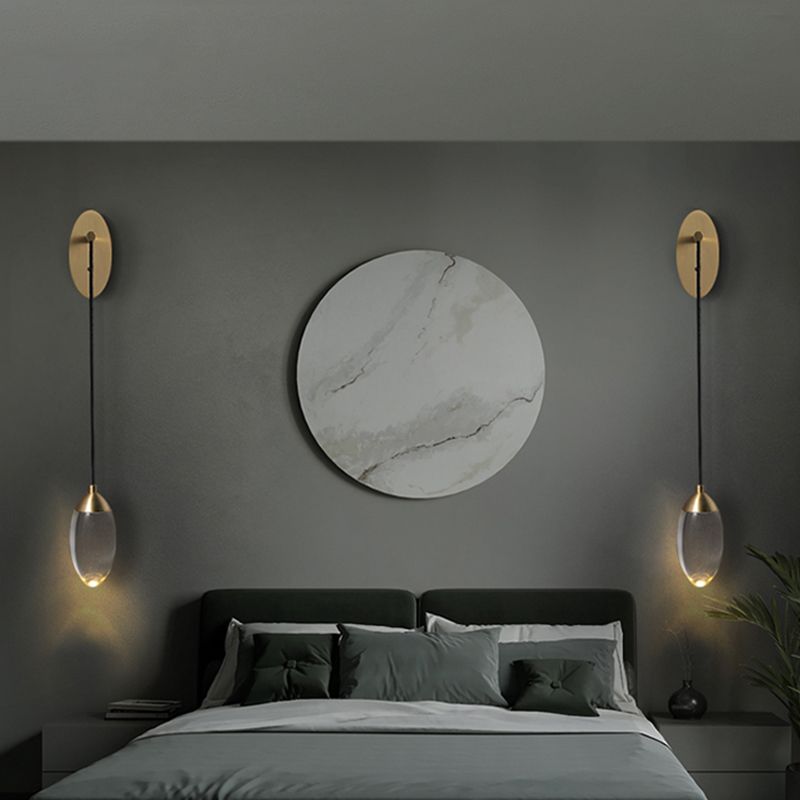 Crystal Teardrop Wall Sconce Lights Modern Style 1 Light Wall Mounted Light Fixture