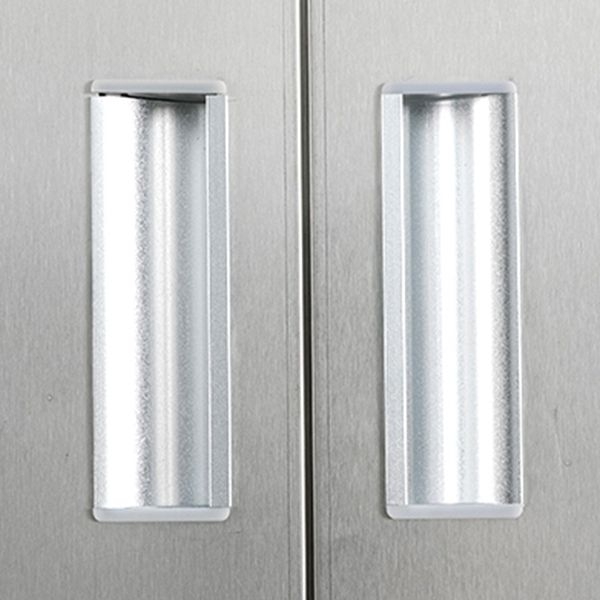 Modern Chrome Storage Cabinet for Bathroom Metal Cabinet with Hinged Doors