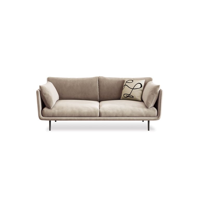 Contemporary Sofa CouchStandard Square Arm Settee Bench with Pillows