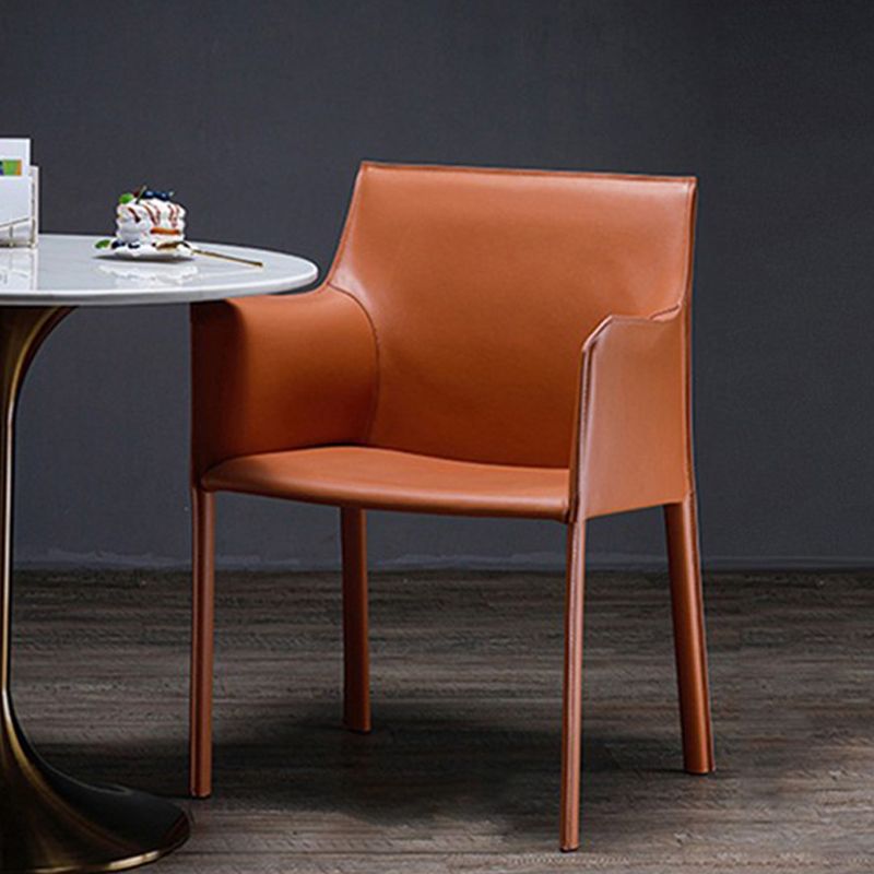 Contemporary Faux Leather Dining Chair Upholstered Dining Arm Chair