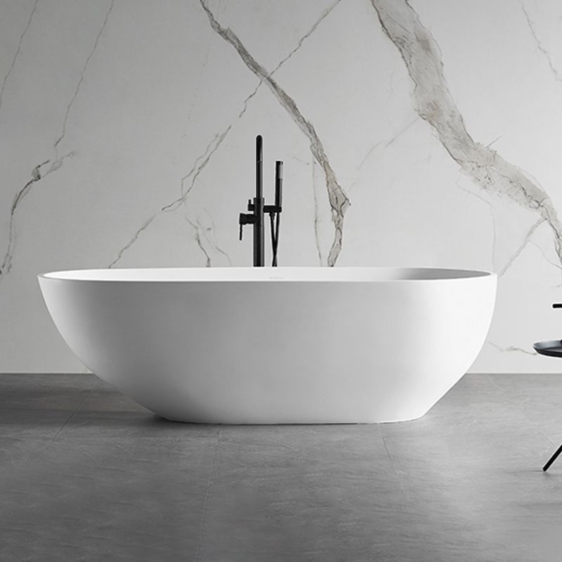 Modern Stone Soaking Bath White Freestanding Bathtub for Bathroom