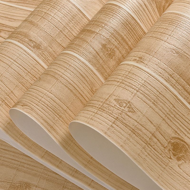 Stain-Proof Wood Look Wallpaper Rustic PVC Wall Covering for Living Room, 57.1-sq ft