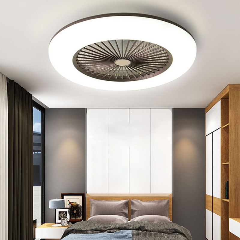 Acrylrad -förmiges halb Flush Light Makkaronstil LED -Deckenventilator Licht für Schlafzimmer