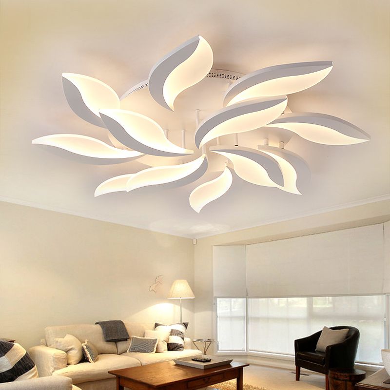 Witte bladvormige inbouwverlichting Hedendaags 3/12/15 lichts Acryl LED semi-inbouw plafondlamp