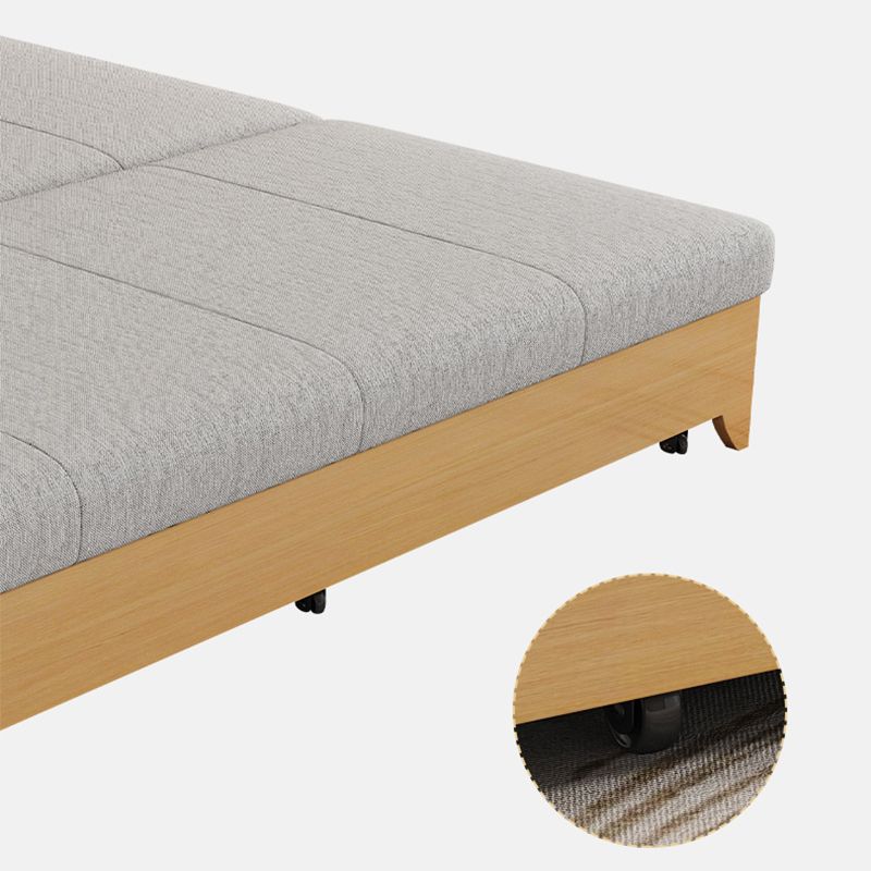 Contemporary 33.46" H Cotton Blend Armless Sleeper Sofa Bed in Beige