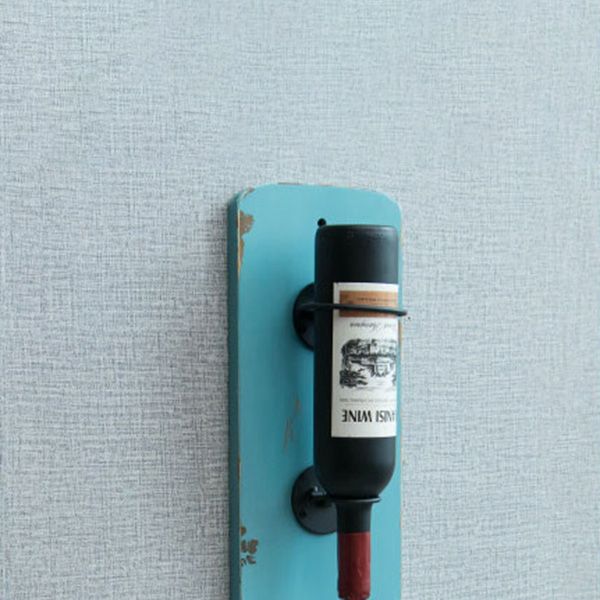 Metal Wall Mounted Wine Bottle & Glass Rack Industrial Wine Rack