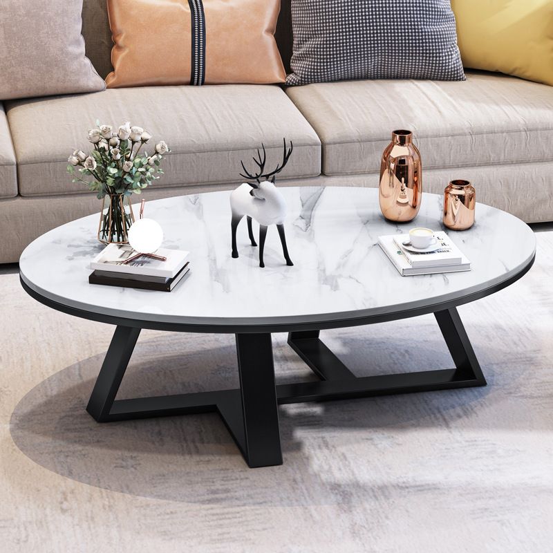 Slate Oval Coffee Table Minimalist Coffee Table for Living Room