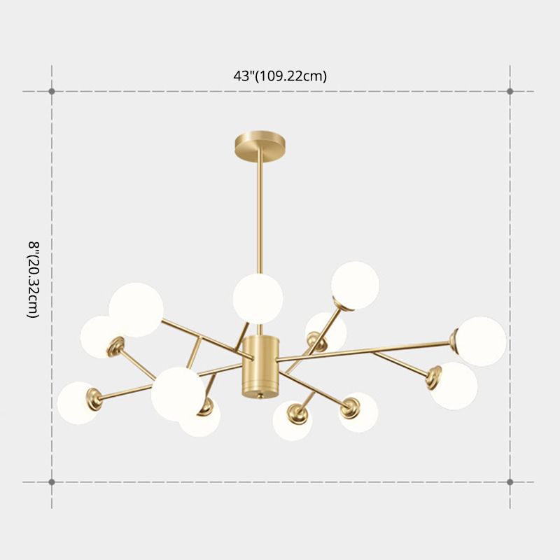 Stile di minimalismo nordico Molecolare lampadario bianco a sfera di vetro a sfera per il soggiorno dell'illuminazione