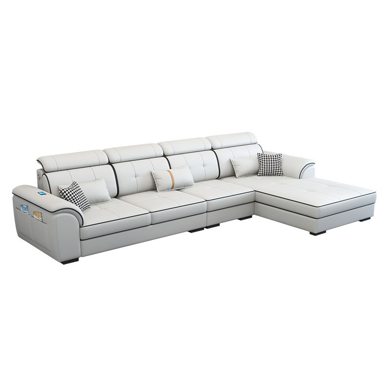 Pillowed Back Cushions Cotton Blend /Faux Leather Furniture Sectionals