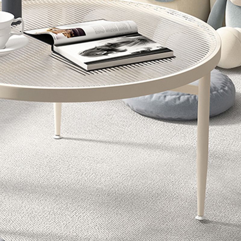 Contemporary Glass 3 Legs Coffee Table with Round Top Bunching Tables