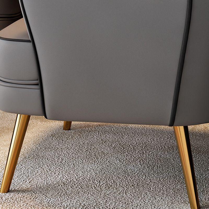 Contemporary Pillow Back Chair Recessed Arms Pillow Back ArmChair
