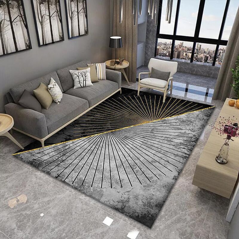 Gorgeous Polyester Rug Trendy Houndstooth Pattern Area Rug Non-Slip Backing Indoor Rug