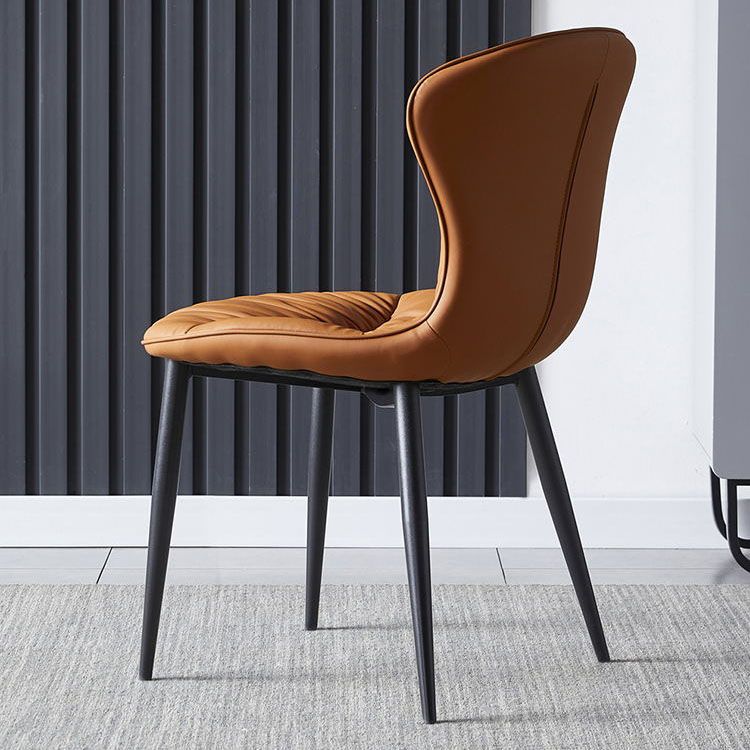 Industrial Metal Armless Chair Solid Back Dining Kitchen Room Chair