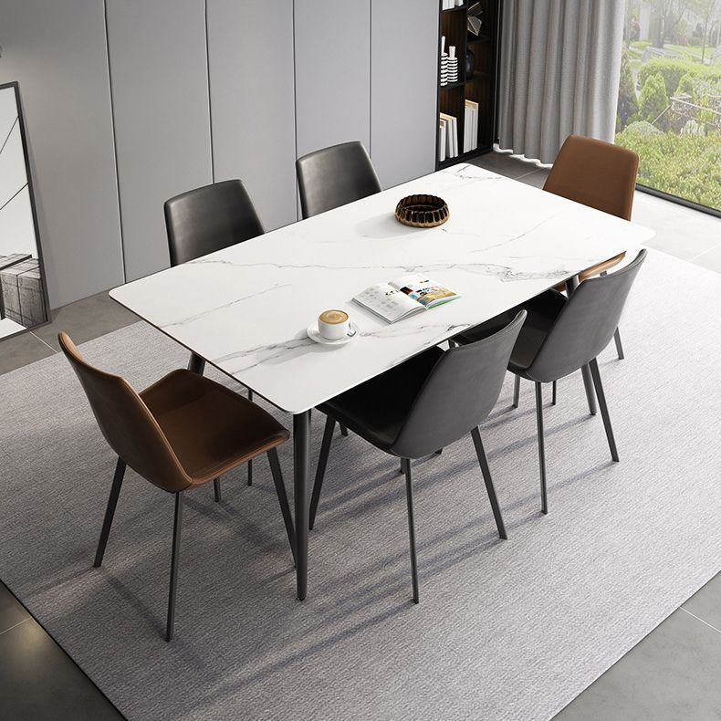 Mesa de comedor rectangular industrial Muebles de 4 patas para el comedor