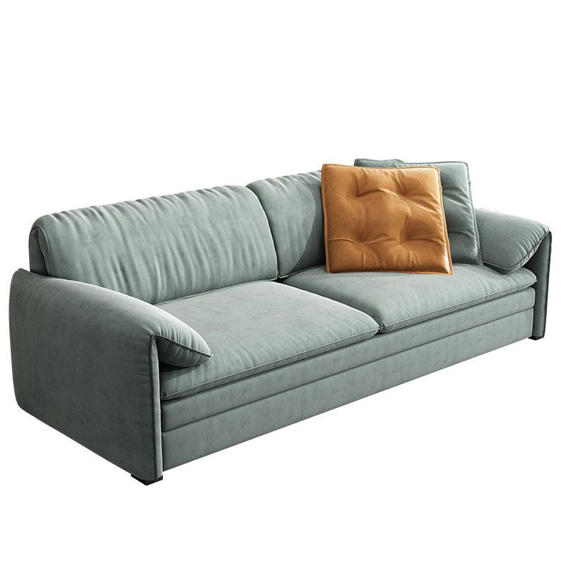 Modern Green Convertible Sofa Cushion Back Foldable Loveseat