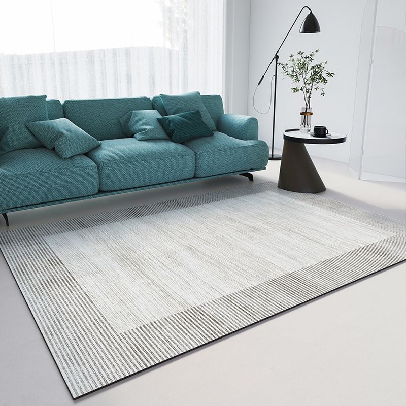 Beige Simple Rug PVC Line Rug Stain Resistant Rug for Living Room