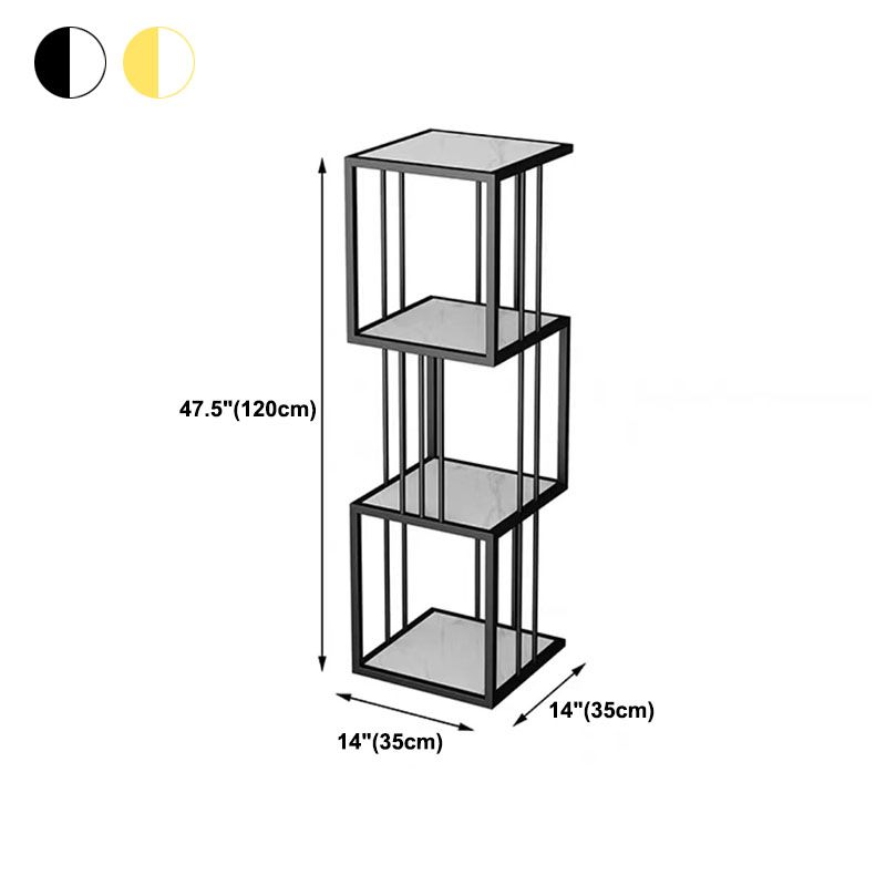 Open Vertical Etagere Bookshelf Industrial Iron Frame Manufactured Wood Shelf Bookshelf