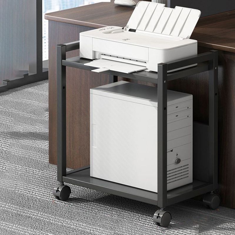 Modern Style Bookshelf Open Back Bookcase with Caster Wheels for Office