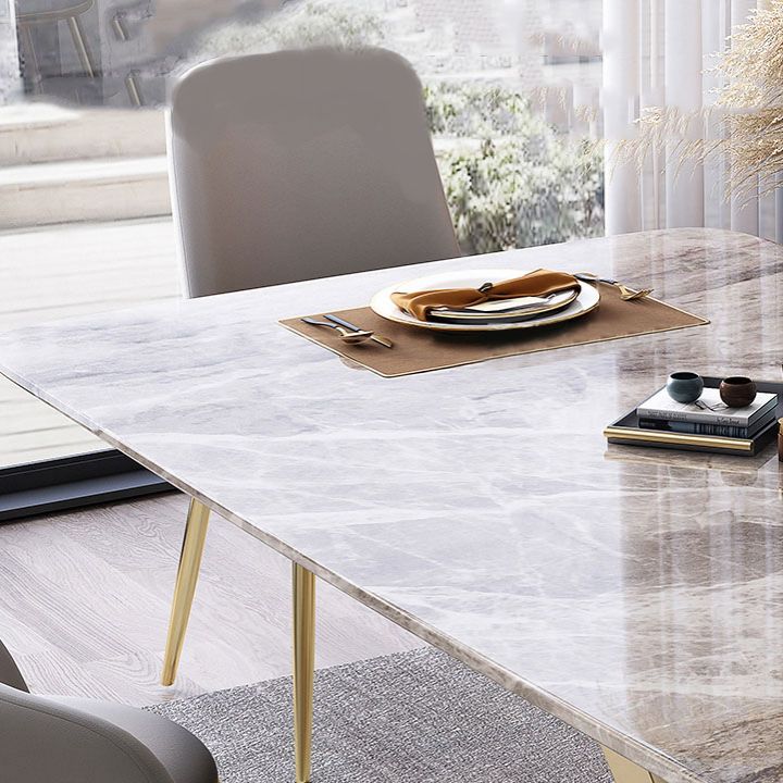 Modern Dining Table Set 1/5/7 Pcs Sintered Stone Dining Table with Armless Chairs